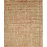 Heritage Hand Woven Silk and Wool Abstract Area Rug