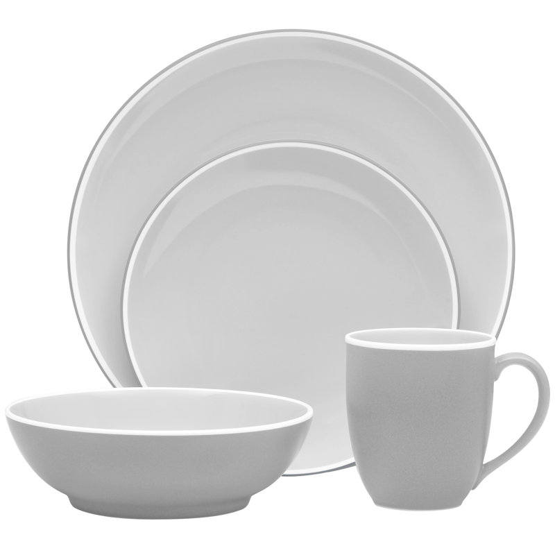 Noritake ColorTrio Coupe 4-Piece Place Setting, Slate