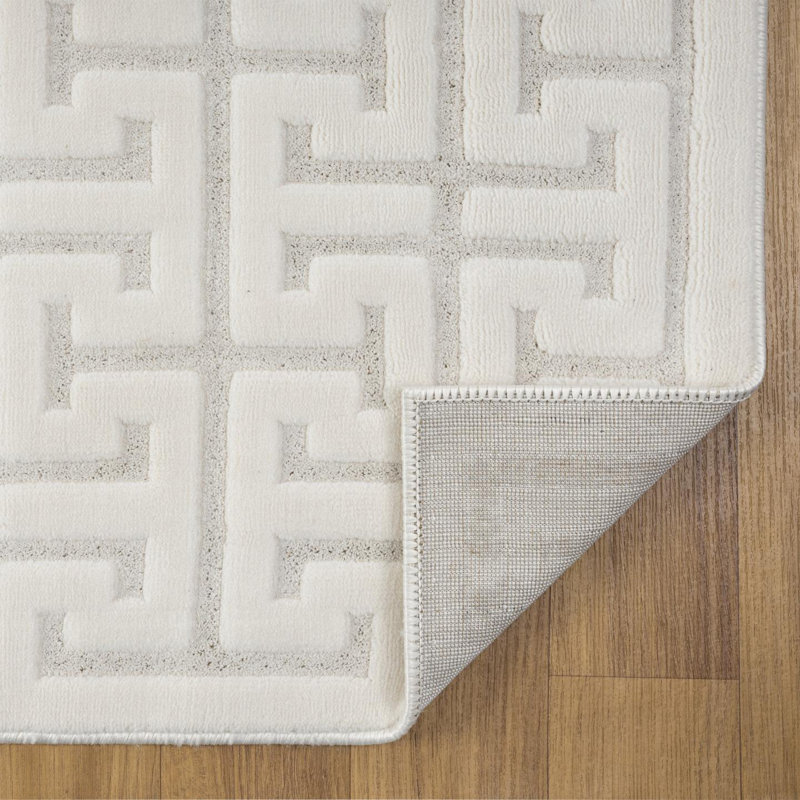 Tapis moderne à motif géométrique à treillis, Rectangle 5 pi x 7 pi