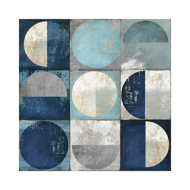 Teal Crescent by Tom Reeves - Wrapped Canvas Painting, 30.48 cm H x 30.48 cm W