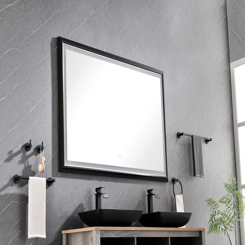 Miroir mural Daesia, Noir, noir, noir, noir, 36 po x 60 po