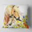 Cheval et poulain avec prairie - Coussin imprimé animal-29516552-29516548