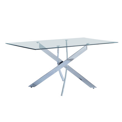 Geometric Rectangular 63 Inch Dining Table