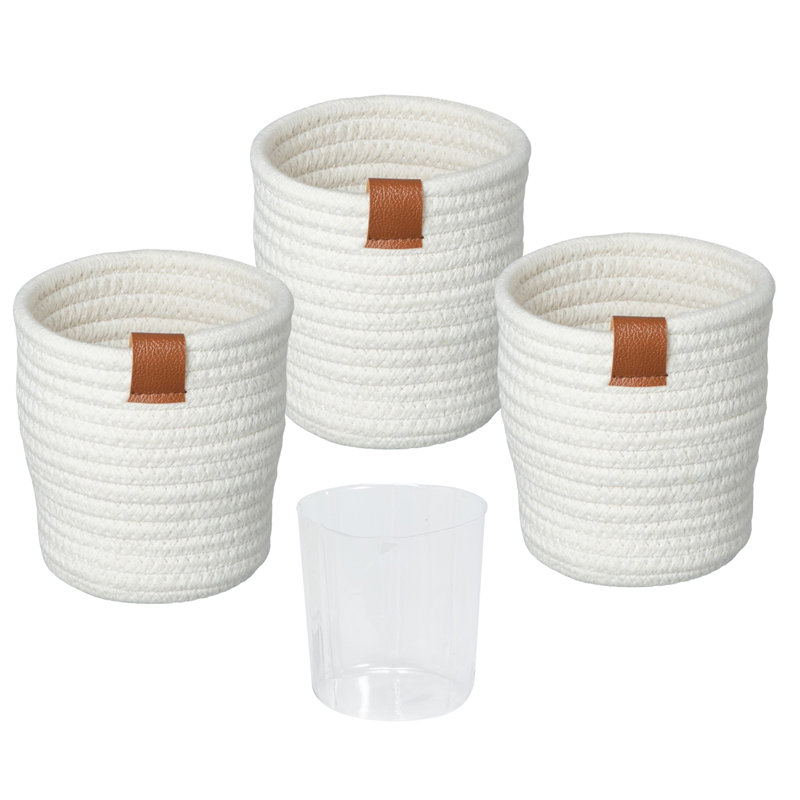 Ensemble de paniers en coton, H 5 po x l 5,25 po x P 11 po
