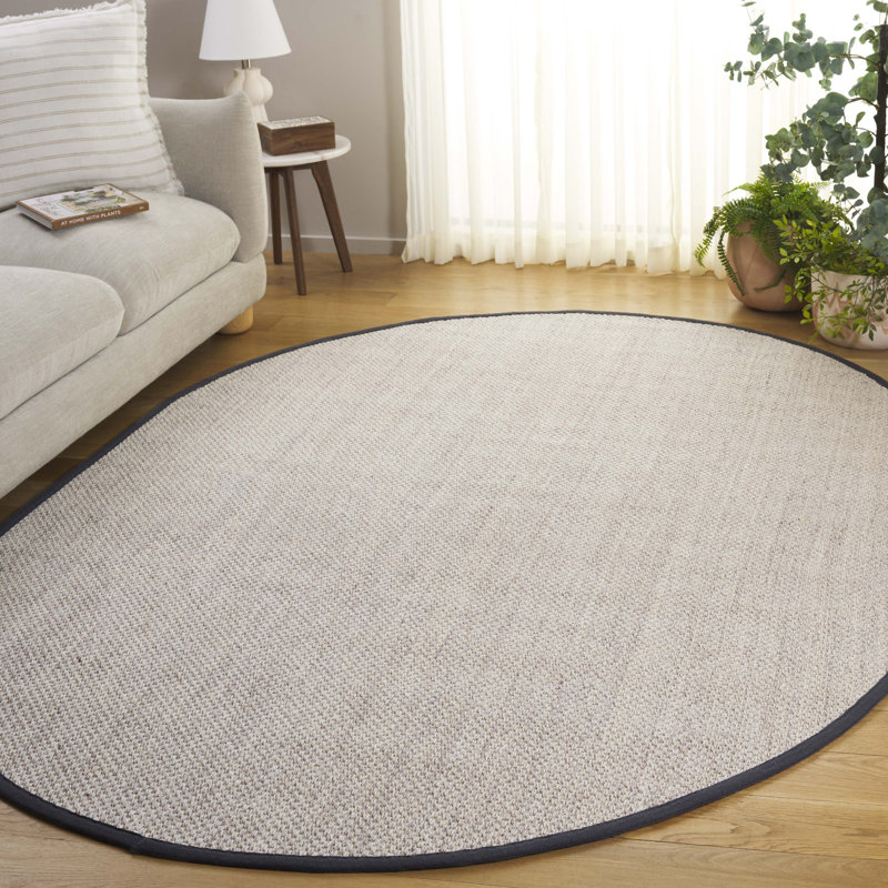 Tapis marbre sisal / gris foncé, Ovale 6 pi x 8 pi