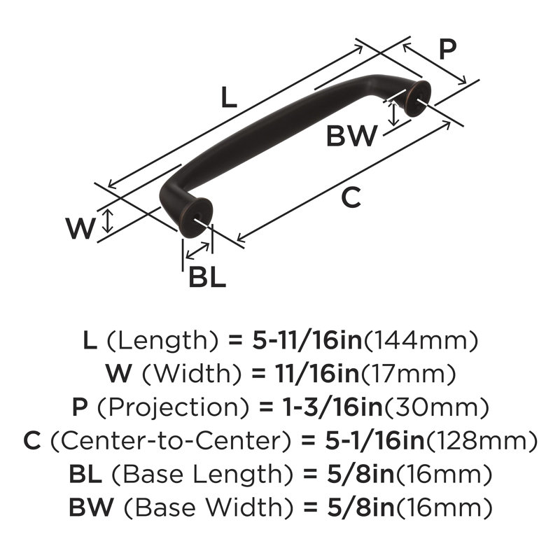 Kane Bar Pull, Oil Rubbed Bronze, 5 1/16"