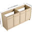Armoire de salle de bain autoportante 60 po - Contreplaqué de chêne moderne avec base en rouille - Portes à fermeture en douceur - Vanité d'eau