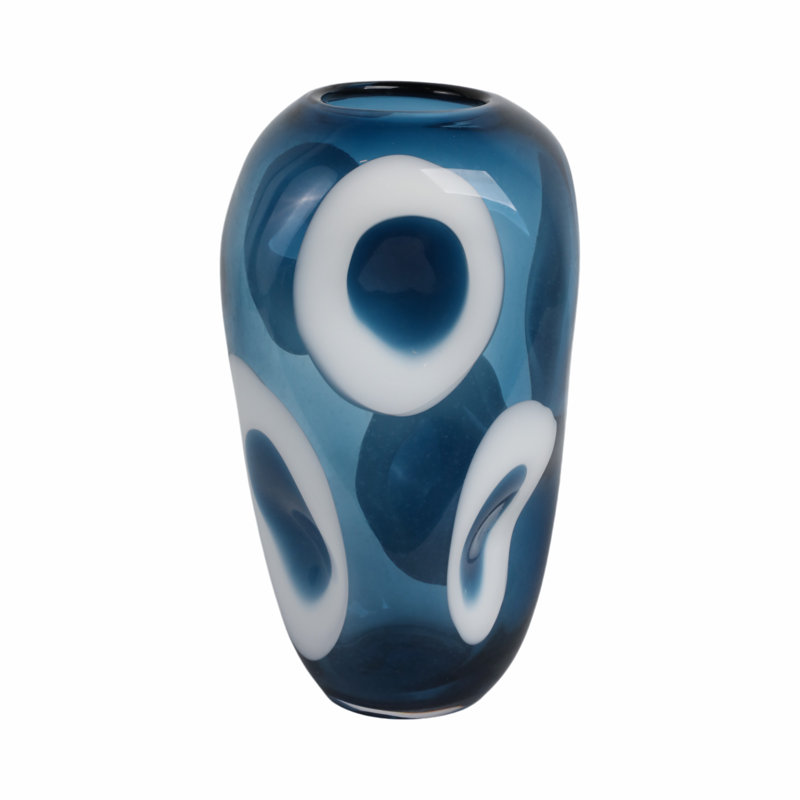 Handmade Glass Table Vase, 14" H x 8" W x 8" D