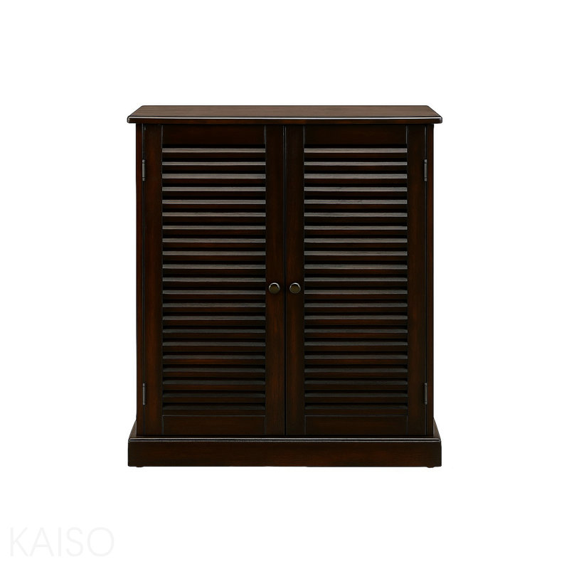 Armoire à chaussures avec 5 tablettes et portes persiennes, espresso