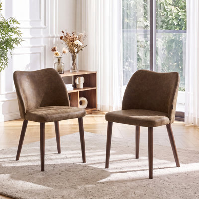 Petites chaises de salle à manger rembourrées en bois massif - Courbe ergonomique et rembourrage moelleux pour espaces multiples