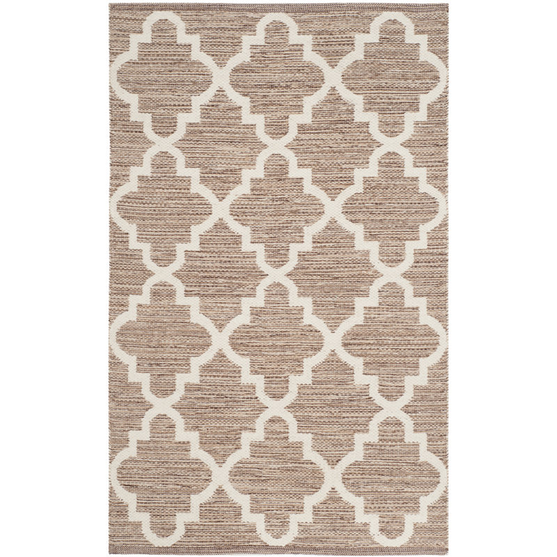 Melchor Hand Woven Cotton Geometric Rug, Rectangle 2'6" x 4'