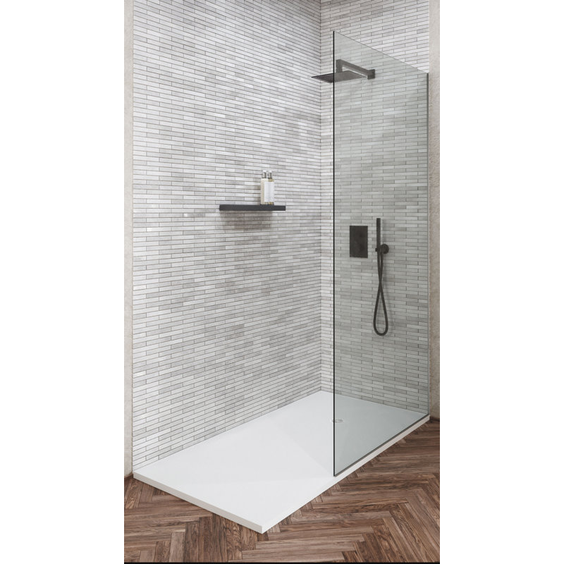 Base de douche Curbless Ava ardoise 60 po x 30 po, Blanc