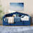 Upholstered Twin Size Daybed with Adjustable Height Pop Up Trundle Twin Bed and USB & Type-C Charging Port, Day Bed Frame with 2 Side Pockets, No Box-Spring Needed-129865499