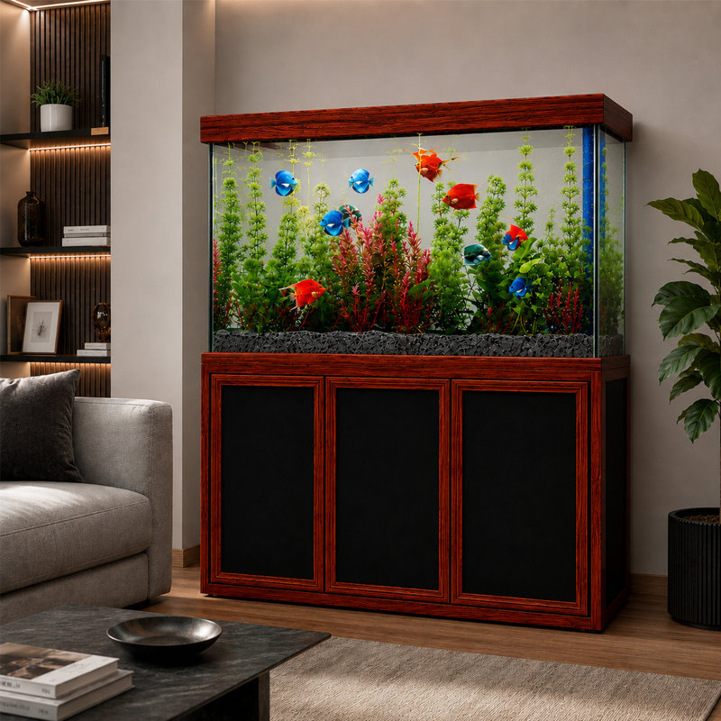 Réservoir d'aquarium 50 gallons, Bois rouge, 135 gallons (H 51 po x l 14 po x P 24 po)
