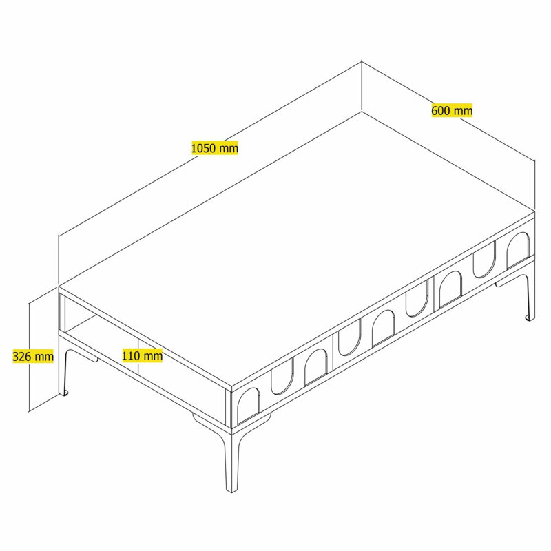Glorias Coffee Table, Black, Cream