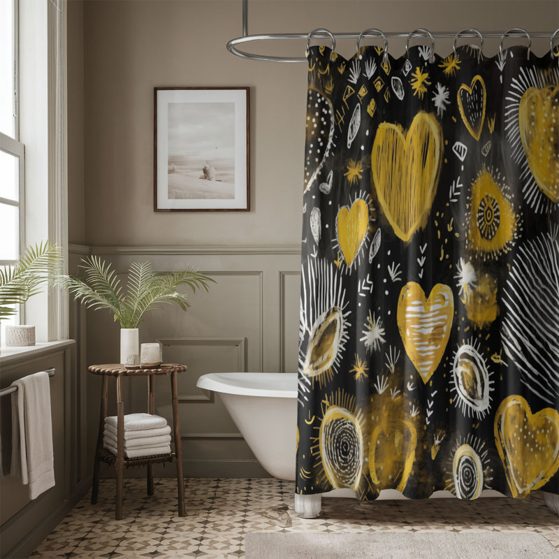 Gilded Love - Premium Shower Curtain, 74"H x 71"W