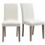 Lot de 2 chaises de salle à manger rembourrées, style chaises d'appoint, pour cuisine ou salon, avec pieds en bois massif et revêtement en tissu mélangé en lin.-863978924-858512265