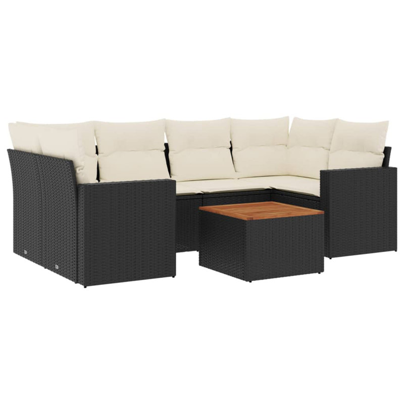Ensemble de canapé de jardin Vidaxl noir et crème