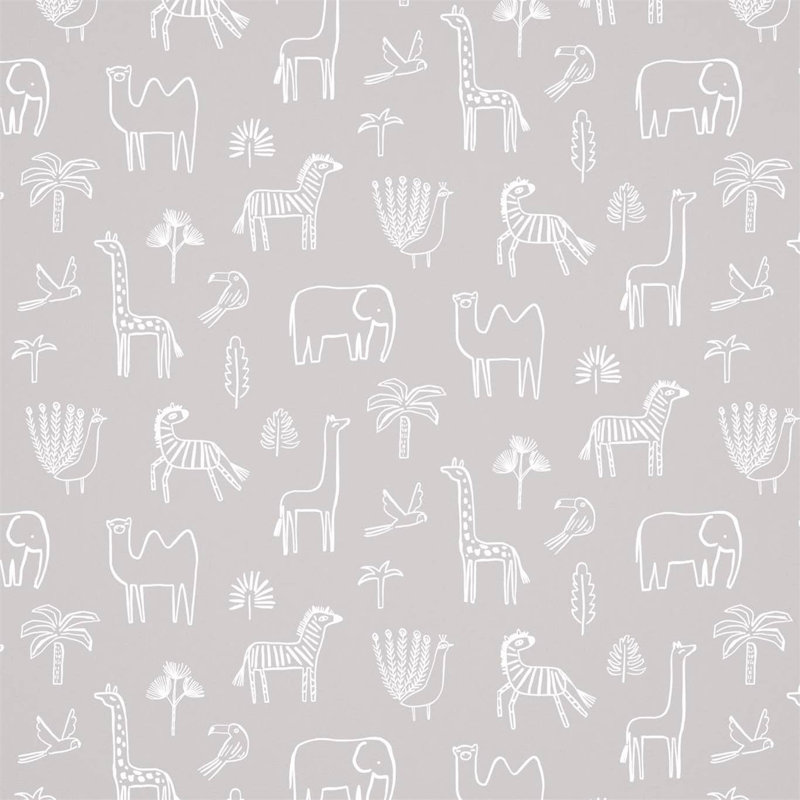Funky Jungle 10.05m x 52cm Wallpaper Roll, Stone