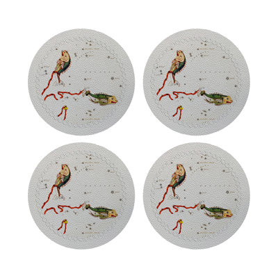 Zodiac Pisces Vegan Leather Round Pebble Placemat