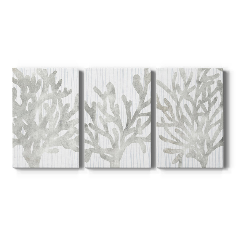 Quiet Coral I - Toile tendue avec châssis sur mesure - 3 pièces, H 60 po x l 120 po