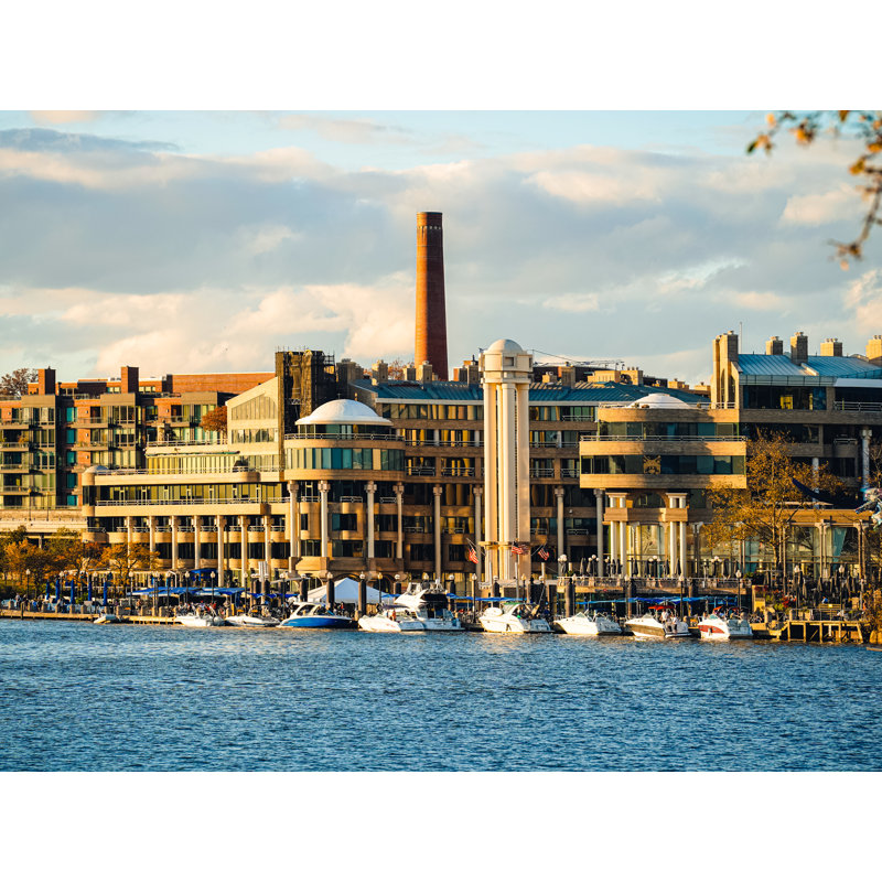 Georgetown Waterfront Print by Leo Ang, Black Framed Paper, 24" H x 30" W