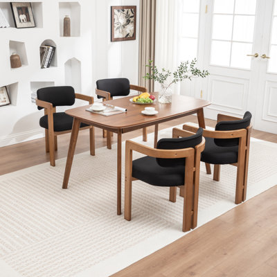 Bula Stanford Upholstered Curved Solid Wood Dining Chair