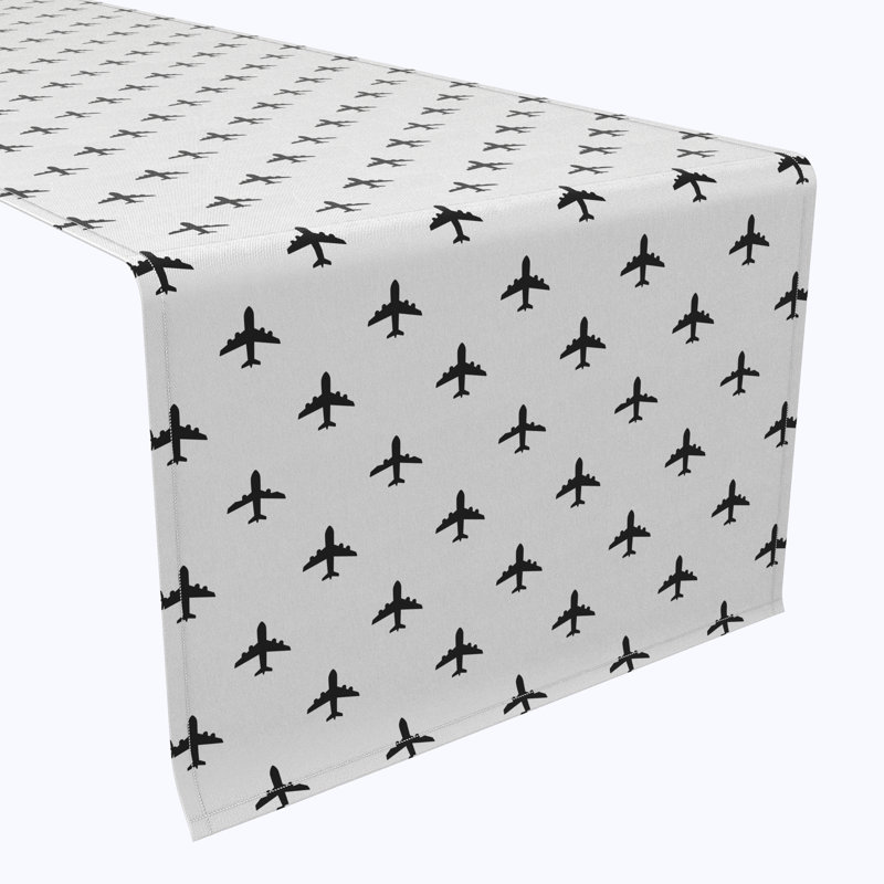 Rectangular Tablecloth, 100% Cotton, 52X104", Aircraft Design, 90" L x 16" W