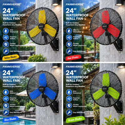 Ventilateur mural 24 pouces 9500 CFM Pro Series - Ventilateur mural extérieur haute vitesse avec moteur inclus
