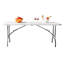 Table pliante robuste de 1,80 m, longue table rectangulaire portative, table utilitaire d'intérieur et d'extérieur pour cour, jardin, fêtes et pique-niques