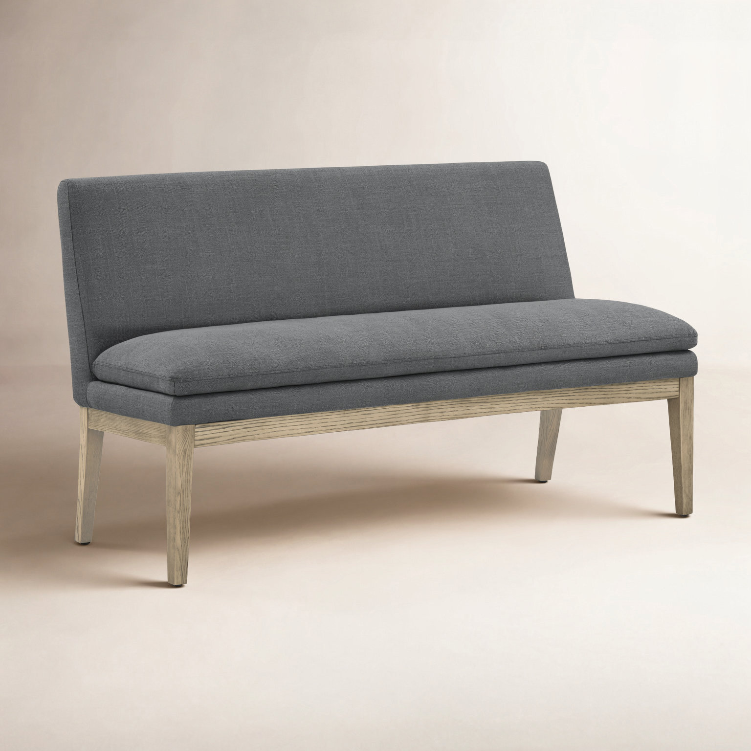 Bethea 55" Linen Dining Bench, Gray