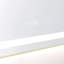 Miroir de salle de bain 60 po x 28 po à DEL avec cadre en aluminium, conception de meuble-lavabo mural, anti-buée, mémoire, 3 lumières et éclairage à intensité variable