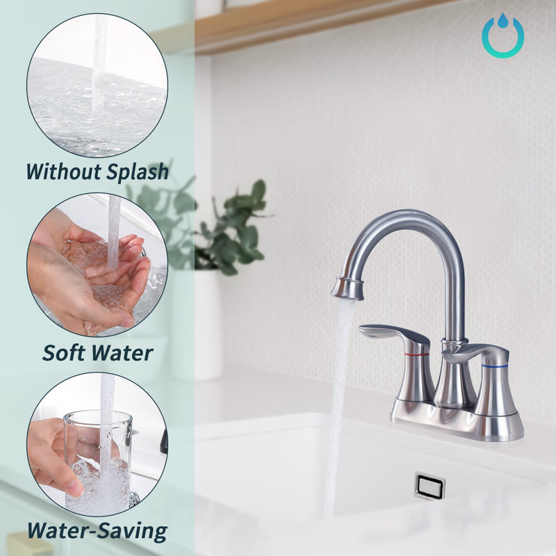 Robinet de salle de bain central avec ensemble de drain central, Nickel brossé