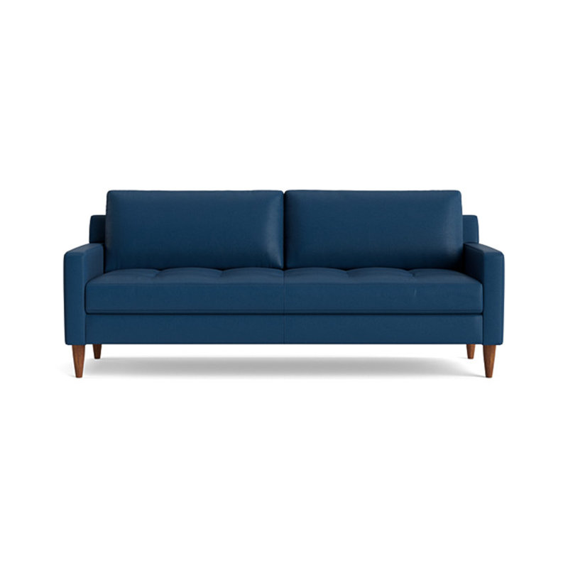 MCM Sofa (85"), Bison Deep Blue Top Grain Leather