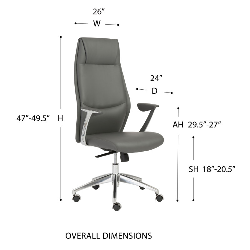 Fauteuil de direction Jaymier, Similicuir gris