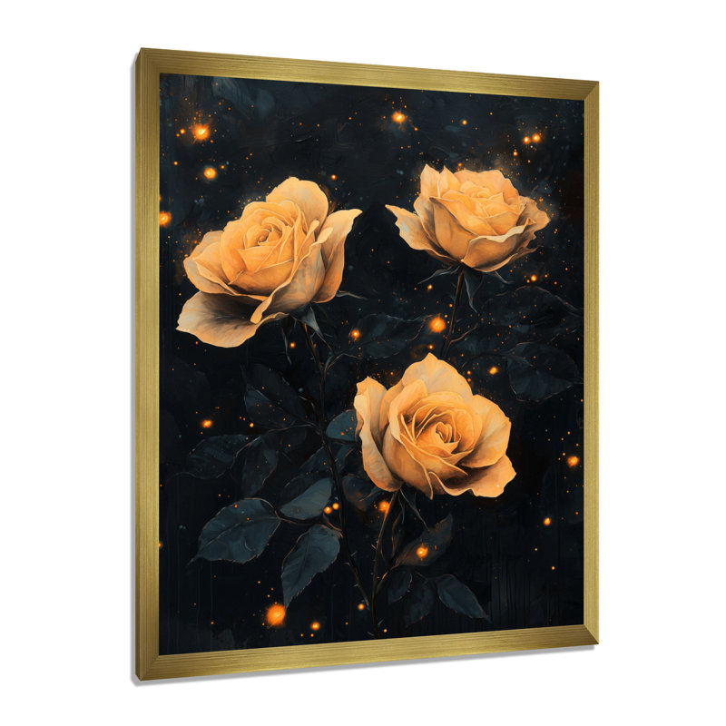 Bowdoin - impressions murales florales, 20" H x 12" W, Reproduction encadrée d'une seule photo, Doré
