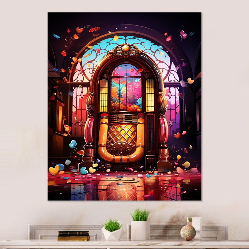 Jukebox Machine Neon Grooves 3 - Jukeboxes, art mural en métal, H 20 po x l 12 po x P 1 po
