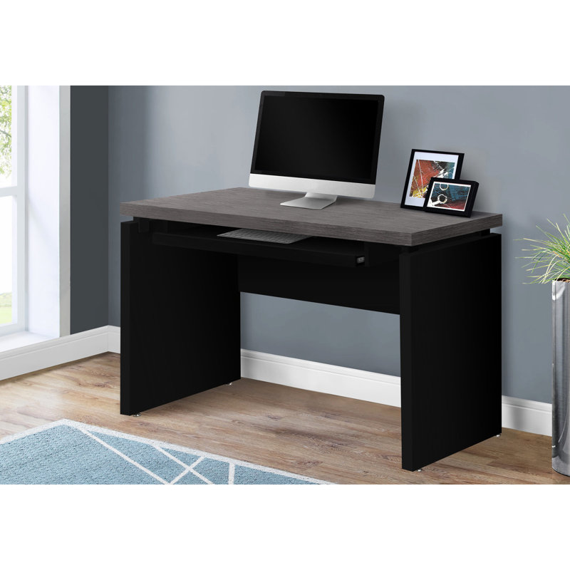 Bureau de travail contemporain contemporain en stratifié noir