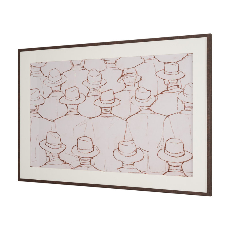 «Hats By Studio», œuvre d'art encadrée à la main mate sous verre, 61.5L x 1.6W x 41.5H, Chapeaux