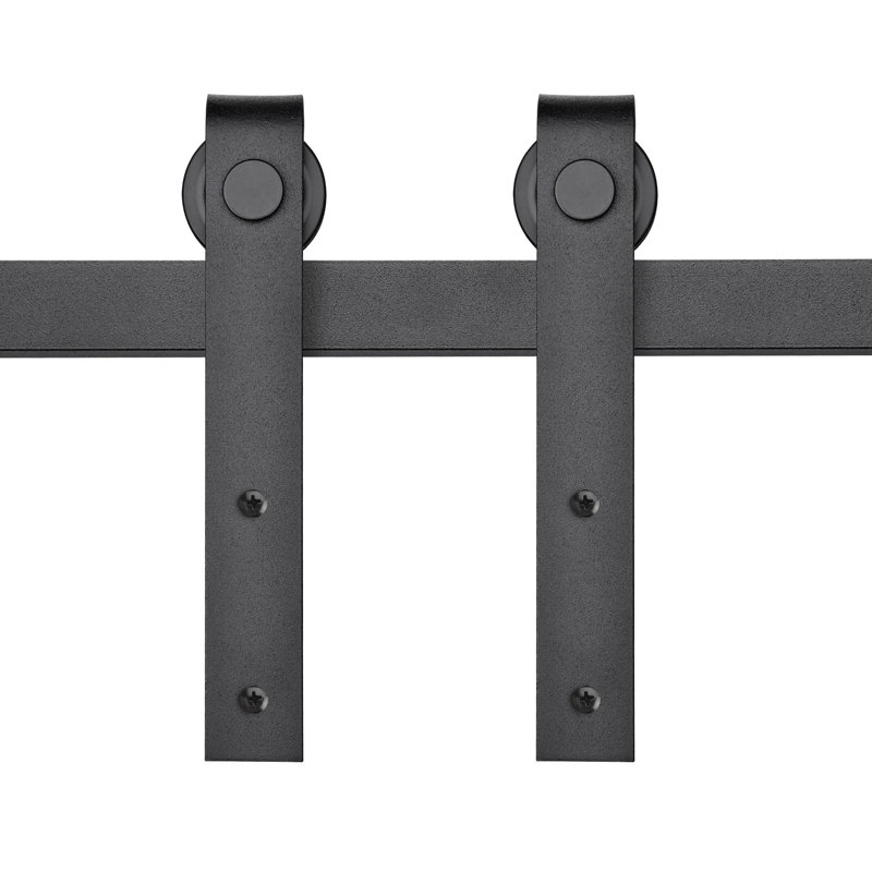 Mini Black Aluminum Sliding Barn Door Hardware Kit