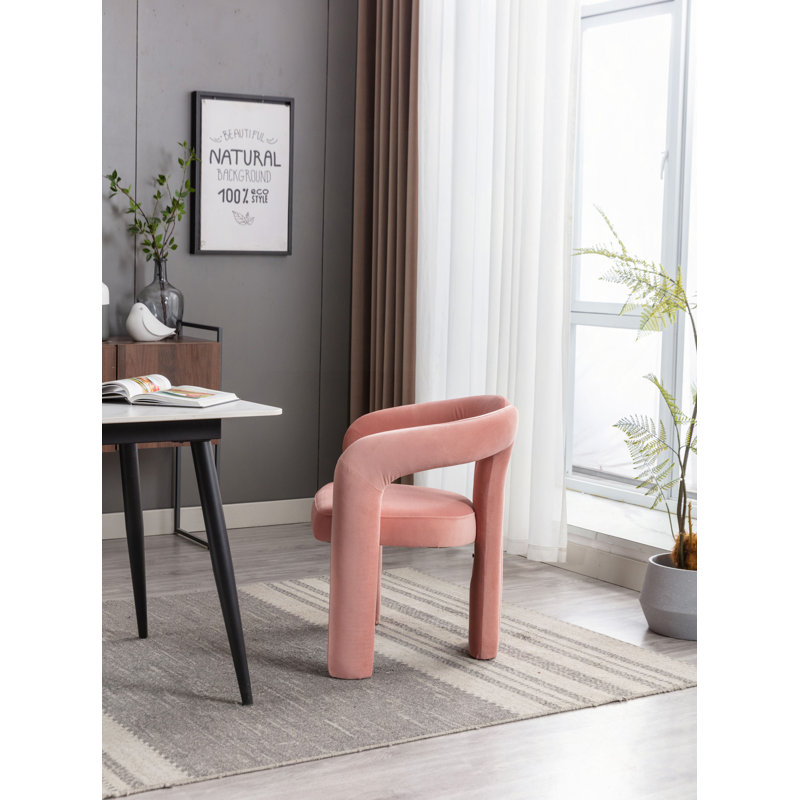 Ensemble de 2 fauteuils d'appoint / de salle à manger / de barils en tissu de velours de conception contemporaine (velours)