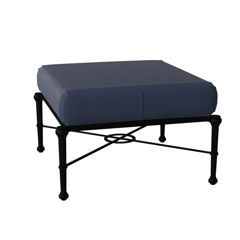 Repose-pieds d'extérieur avec coussin Delphi, Tissage uni palette indigo Sunbrella®, Brun châtaigne