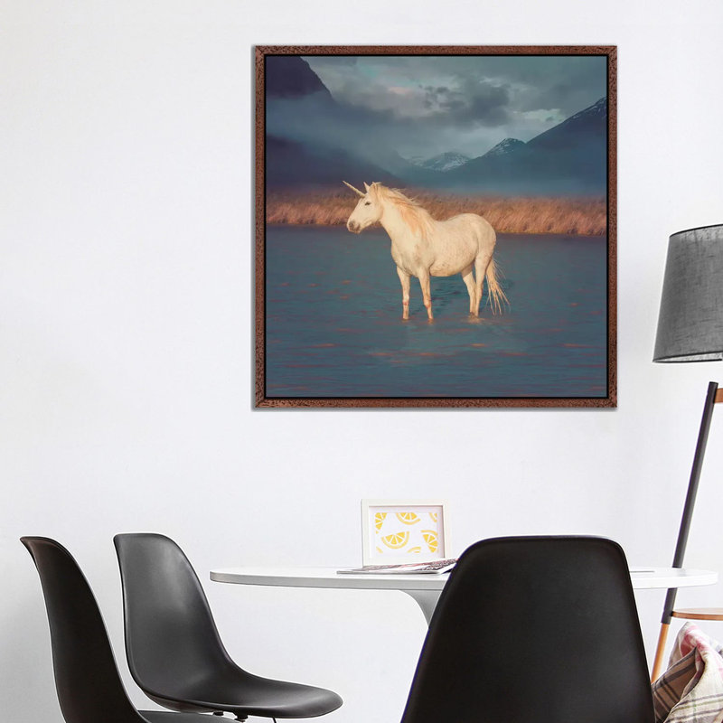 Unicorn Oil Slick 1 Piece Floater Frame Wall Art on Canvas, 93.98 cm H x 93.98 cm W, Brown