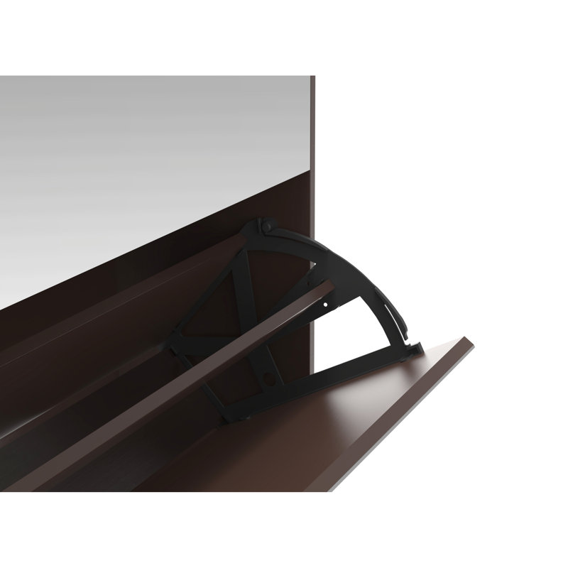 Armoire à chaussures brune avec 2 tiroirs et rangement fonctionnel - espace d'entrée