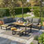 8-person Outdoor Corner Sofa Set With Reclining Seats & Wpc Table