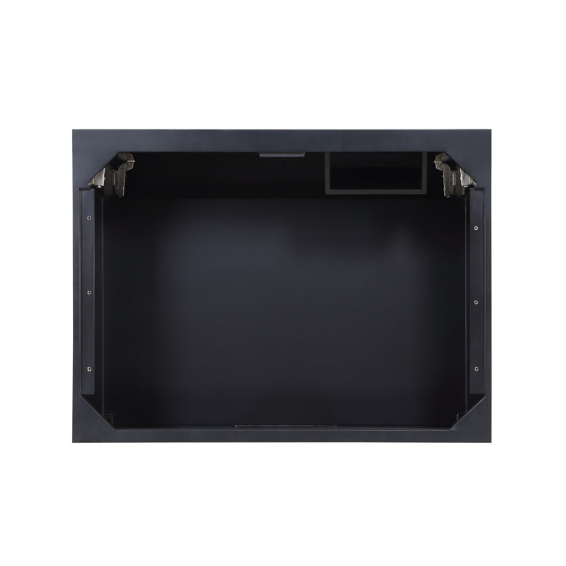 Gracie 30'' W Single Vanity, Midnight Black, Satin Brass, White Quartz