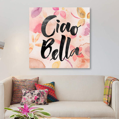 «Ciao Bella», art textuel sur toile