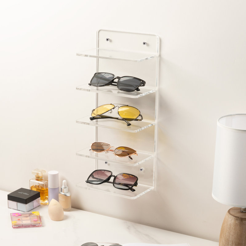PULLIMORE Sunglasses Organizer Storage, Dust-Proof Wall Mounted Hanging  Glasses Organizer 16 Felt Slots Sunglasses Organizer Holder (Gray