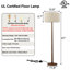 61 po Lampe sur pied en bois massif Nordic avec abat-jour tambour en lin 15,8 po, finition noyer, interrupteur au pied, douille E26 (ampoule non incluse), certifiée UL, pour le salon, la chambre à coucher et la salle d'étude-1044040464