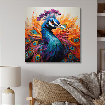 Fauvisme paon rouge fauve sur toile